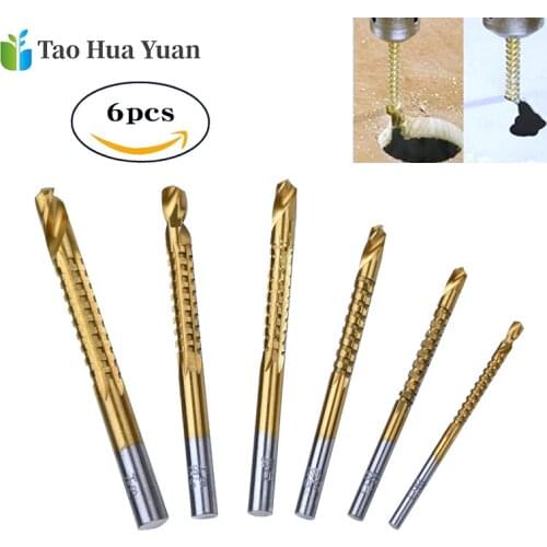 6Pcs Countersink Drill Bit Power Tools Speed Out Metal Titanium Coated HSS Twist Drill Bits Set Saw Metal Drilling Bits Tool Set