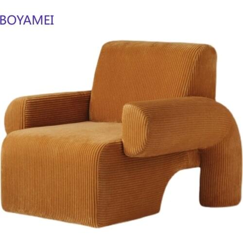 Nordic creative medieval single sofa leisure chair light luxury simple modern corduroy lazy sofa living room