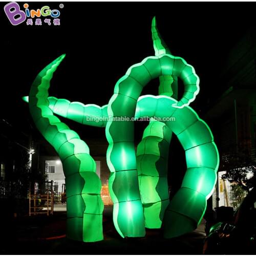 Personalized green inflatable octopus tentacles with lighting for decoration / giant tentacle balloons for event - toys