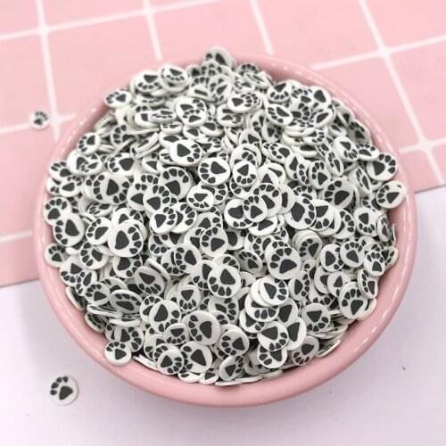 50g Polymer Hot Soft Clay Sprinkles Crafts Colorful Bear Paw Tiny Cute Plastic Klei Mud Particles Accessories 5mm