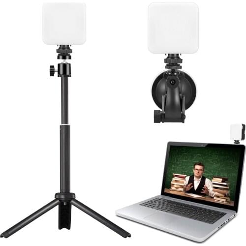 SOONPHO LED Video Conference Lighting Kit 5600K CRI 90 Computer Webcam Light Zoom Call Lighting with Suction Cup/Clip Tripod