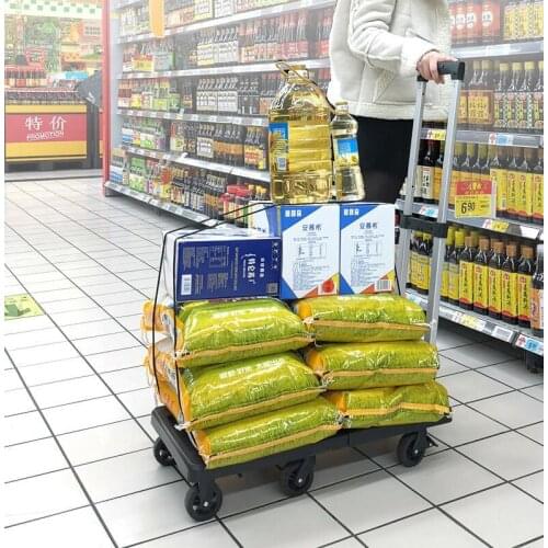 High load-bearing trolley with brake household portable courier hand pull cart multi-functional folding shopping small trailer