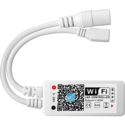 Smart Light Controller Mini DC9-28V LED WIFI APP Controller + RF Remote Control For RGBW + WW LED Strip Drop Shipping