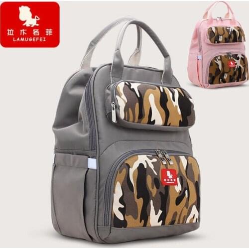 Large Capacity Camouflage Diaper Bag Backpack Multifunctional Waterproof Diaper Bag For Baby Care Maternal Backpack For Stroller