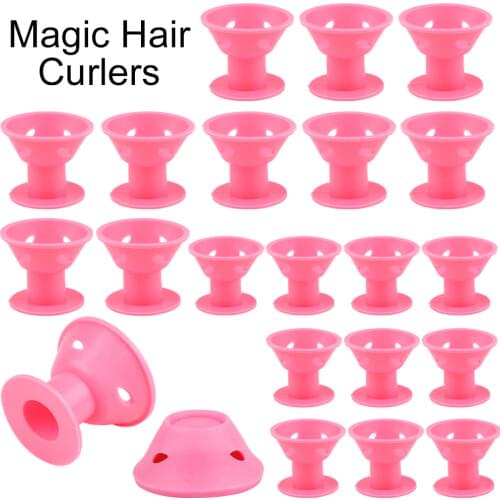 20/30pcs Magic Hair Roller Soft Rubber Hair Curlers Rollers Twist Hair No Heat Clip Sleep Hair Curling Women Styling DIY Tools