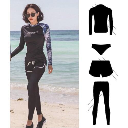 Women 4pcs set Rash Guard Long Sleeve Bathing Suit Swim Shirt with Built in Bra Swimsuit Sun UV Surf Dive Suits Tracksuit Mens