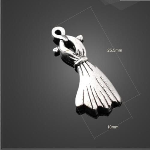 High quality 10 PCS/Lot 10mm*25.5mm alloy antique silver plated women dress charms