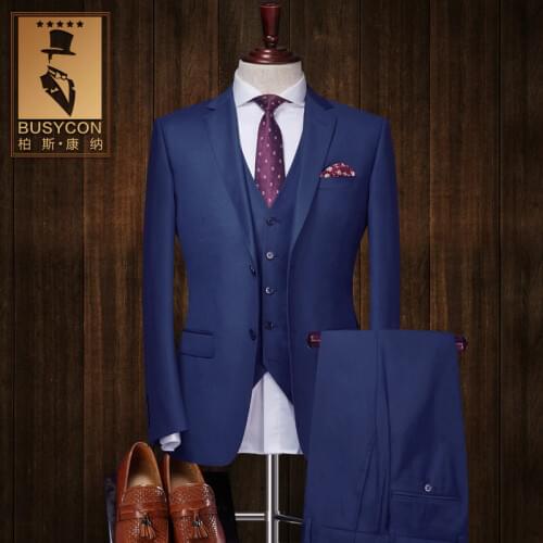 100% Wool Royal Blue Wedding Suits For Men Ternos Masculino Slim Fit Costume Homme ( Jacket +Pants)