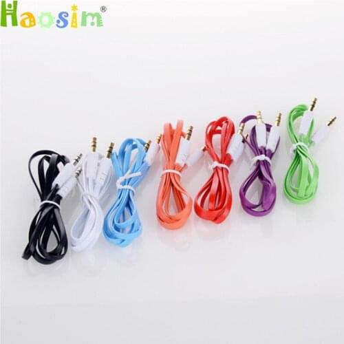 100pcs/lot New 3.5mm Male to Male 1m Stereo Audio Jack AUX Cable For Tablet Phone pod MP3 MP4