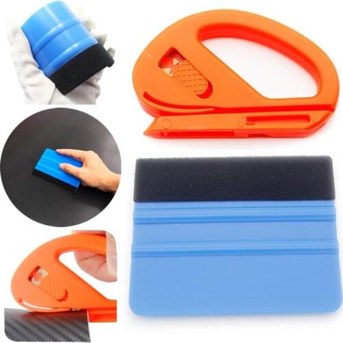 2 Pcs/set Squeezing Scraper Car Vinyl Wrap Tool Set Film Cutter Carbon Fiber Film Wrapping Cutter Aid Tool Window Tinting
