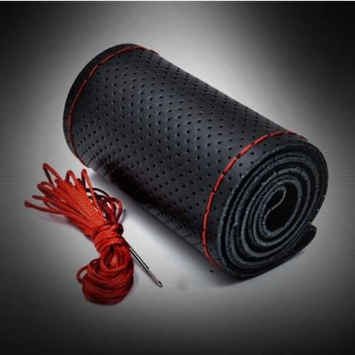 2020 New Car Steering Wheel Cover Skidproof Auto Steering- wheel Cover Anti-Slip Universal Embossing Leather Car-styling