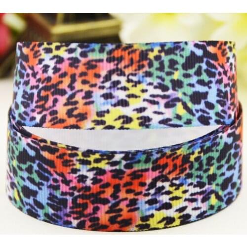 22mm 25mm 38mm 75mm Leopard print Cartoon pattern printed Grosgrain Ribbon party decoration 10 Yards X-03888