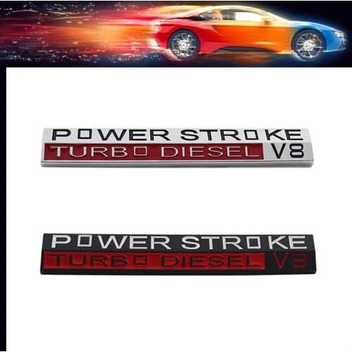 3D Premium POWER STROKE V8 TURBO DIESEL car Hood Fender trunk Rear Nameplate Decal Emblem Badge Sticker for Excursion 3.0 F-150