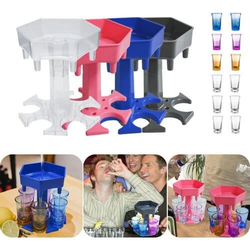 6 Glass Dispenser and Holder Dispenser for Filling Liquids Dispenser Multiple 6 Cup Dispenser