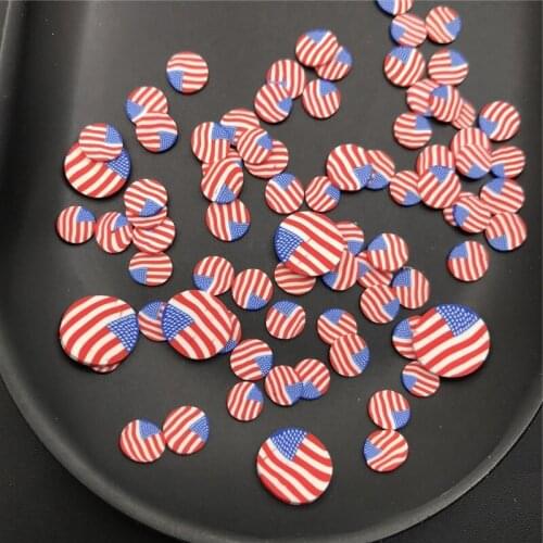 60g US Flag Polymerclay,Soft Clay Sprinkles for Kids Diy/Scrapbook Decoration/Craft Filler/Craft Diy Making/Nail Arts