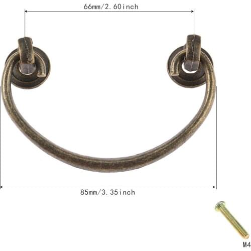 85*49mm Kitchen Drawer Cabinet Door Handle Vintage Furniture Knobs Antique Bronze Wooden Box Case Cupboard Pull Handles