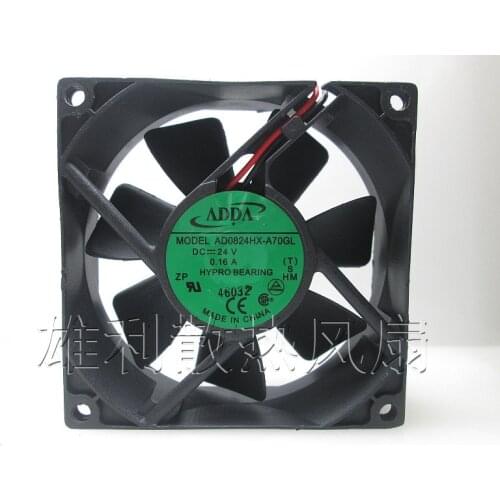 AD0824HX-A70GL 80mm DC 24V Cooling Fan 8cm, 80X80X25mm 0.16A 8025 8CM 2-wire 2-Pin Cooler