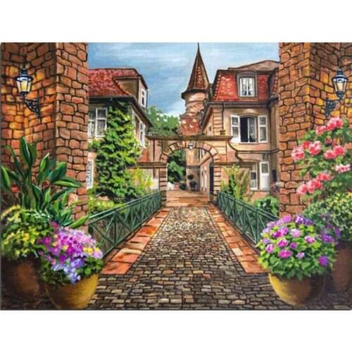 5D DIY Full Square Round Drill diamond painting Family garden mosaic embroidery sale landscape home decoration AA2085