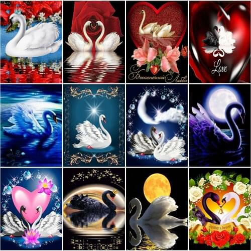 EverShine Diamond Painting 5D Swan Cross Stitch Diamond Embroidery Mosaic Picture Of Rhinestones Beaded Needlework Handicraft