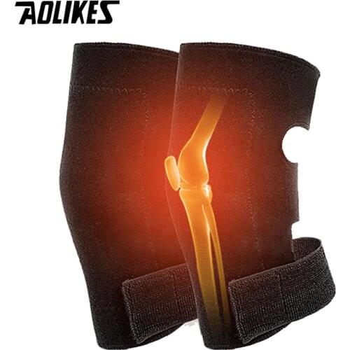 AOLIKES 1 Pair Adjustable Tourmaline Magnetic Self-Heating Knee Pads With Tourmaline Products Therapy Knee Support Brace