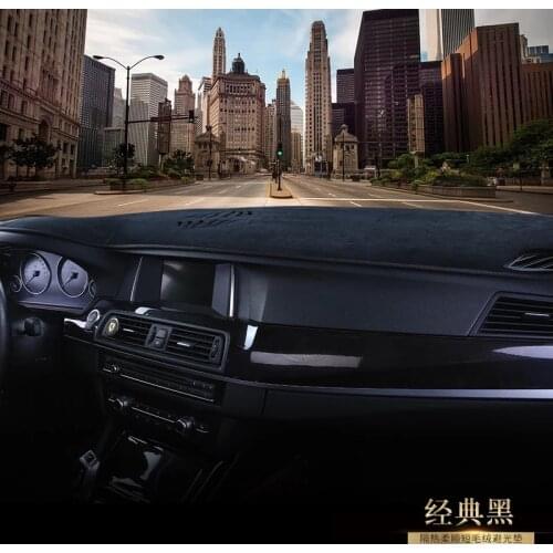 Car Dash Mat Dashmat Dashboard Cover Sun Shade Dash Board Cover Carpet For Peugeot 208 2012-2018 Premium flannel leather Carpet