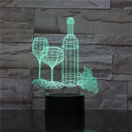 Cup Creative Led 3d Night Light Colorful Retro Home Furnishing Table Lamp Remote Touch Switch Led Night Lamp