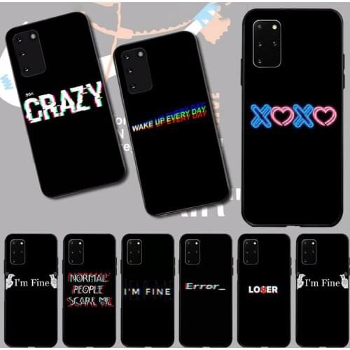 PENGHUWAN Color text Black TPU Soft Phone Case Cover for Samsung S20 plus Ultra S6 S7 edge S8 S9 plus S10 5G