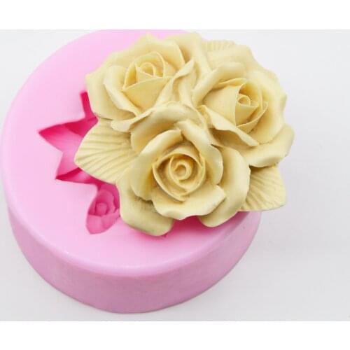 Craft Mold Rose Flower Shap Silicone Soap Mold Making Chocolate Mould Tray Handmade Making DIY Flower Candle Mold Soap form