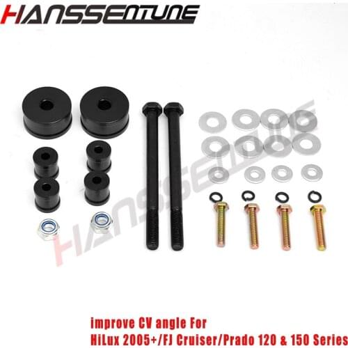 HANSSENTUNE 4x4 Front IFS Diff Drop Kit Differential Drop Improve CV Angle For HiLux 2005+/FJ Cruiser/Prado 120 & 150 Series