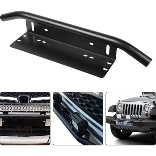 23inch Car Front Bumper License Plate Mount Bracket Aluminium Bull Bar Style Holder For Driving Light Bar Car Jeep Truck SUV
