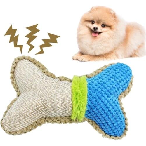 Legendog 1pc Bite Resistant Pet Chew Toy Creative Bone Shape Pet Squeaky Toy Dog Interactive Toys Pet Supplies Random Color