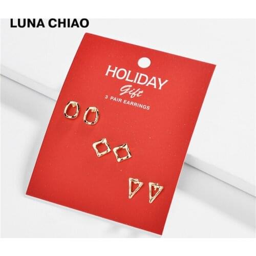 LUNA CHIAO 2020 Christmas Holiday Women Girls Gift Mini Stud Earrings Set Jewelry