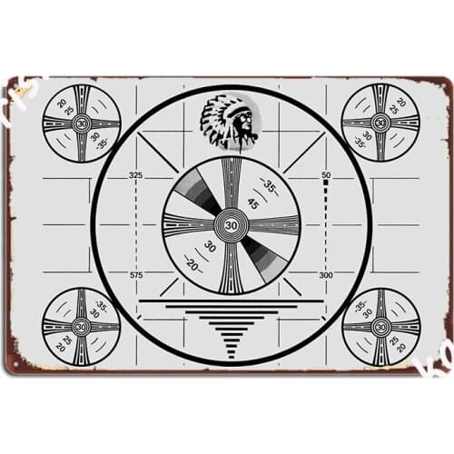 Indian Heads Test Pattern Metal Plaque Poster Club Classic Mural Painting Cave Pub Tin Sign Poster