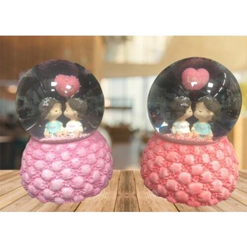 Cute Love Themed Lighted Musical Snow Globe Glass Bubble Boy Gift,love,friendship,celebration,fun, joke, Cute ,Ships from Turkey