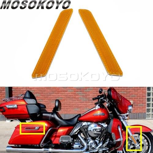 Motorcycle Front Fork Reflector Sticker Lower Legs Slider Safety Warning For Harley Touring Road King Street Glide FLHX FLHR CVO