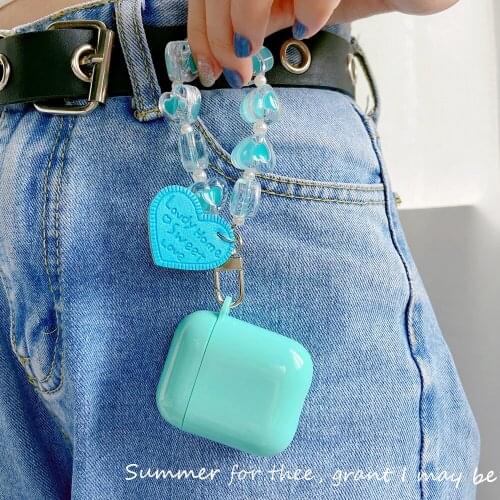 For Airpods 2/1 Love Bracelets Lanyard Chain Strap Candy Color Soft Case for Airpods Pro Wireless Earphone Cover Chaging Box