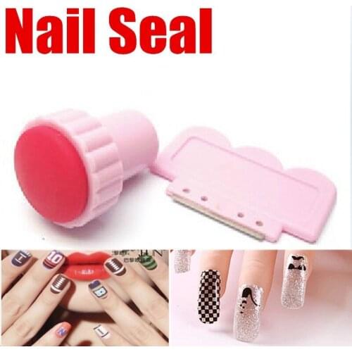 Nail Art Stamping Stamp Stamper Scraper + Print Head Fission Seal Nail Art Stamping Polish Polishing Nail Decoration Makeup Tool