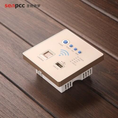New Style Fashion 86 Smart Home Router AP Wall Socket Panel Wifi USB Jack Wireless Network