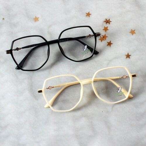 Men Women Blue Light Glasses Trending Fashion Irregular Round Big Box TR90 Ladies Gaming Computer Eyeglasses Frame Relieve Fatig