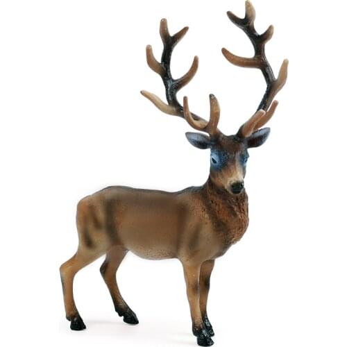 Elk Reindeer Cervus Elaphus Wild Animals Figure Collector Toy Model Decor Gift Simulation Figurines Educational Model
