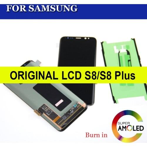 ORIGINAL SUPER AMOLED S8 LCD with frame for SAMSUNG Galaxy S8 G950 G950F Display S8 Plus G955 G955F Touch Screen Digitizer
