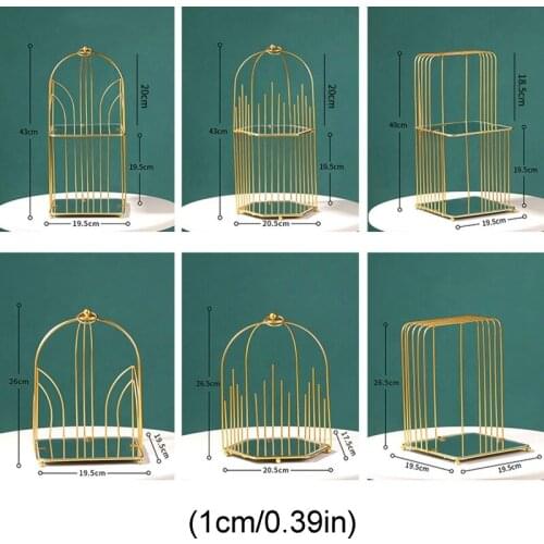 Nordic Simple Desktop Storage Rack Portable Hollow Bird Cage Cosmetic Display Shelf Multifunction Organizer Holder