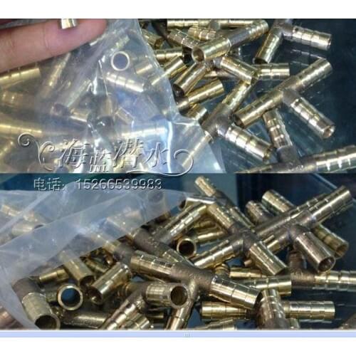 Diving dive straight pipe coupling pipe fittings diving dive tee two-8mm pipe connection ferrule