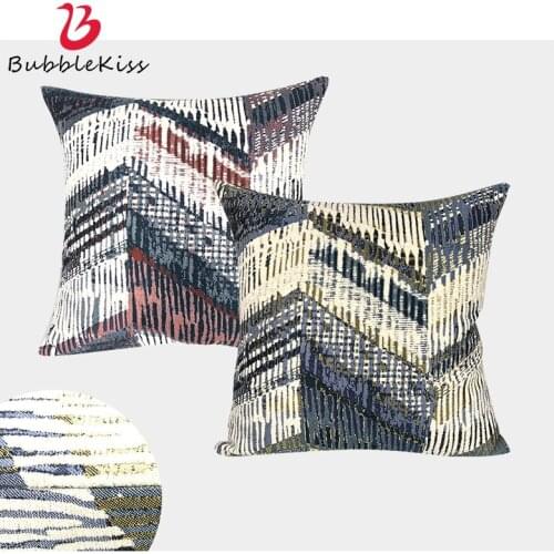 Bubble Kiss Cushion Cover Chenille Fabric Jacquard Geometric Bedroom Sofa Seat Chair Waist Cover Home Decoration Nap Pillowcase