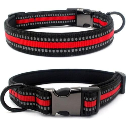 Adjustable Nylon Pet Dog Collar Night Safety Dog Leash Dogs Reflective Collars Pet Supplies