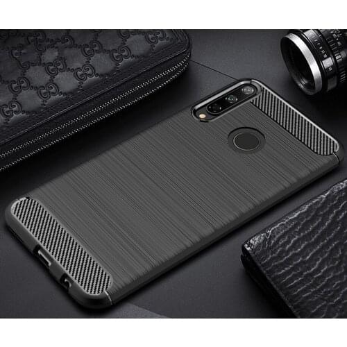 Luxury phone case For Huawei P40 Lite E smartphone Soft Silicone Carbon Fiber Texture cover for Huawei Honor Y7P funda