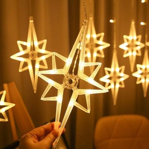 Polaris Elk Bell Lamp Led String Light Christmas Decor for Home Fairy Garland Navidad Curtains In The Living Room DIY New Year