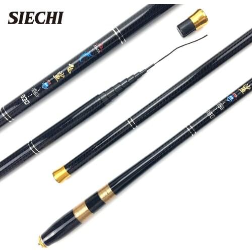 SIECHI Carbon Fiber Telescopic Fishing Rod Ultra-light Stream Hand Pole Carp Feeder Fishing Pole Tenkara 3.6-7.2m vara de pesca