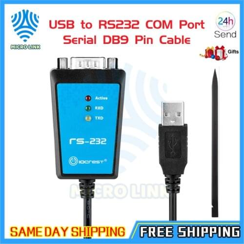 USB to RS232 COM Port Serial DB9 Pin Cable Adapter FTDI232 Chipset for Windows 7 8.1 XP Vista Mac OS USB RS232 COM Magnetic Ring