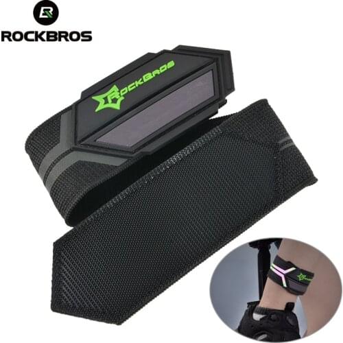 ROCKBROS Cycling Bicycle Pants Hand Clip Reflective Belt Sports Safety Running Bike Spirituality Light Belt Riding Ankle Support